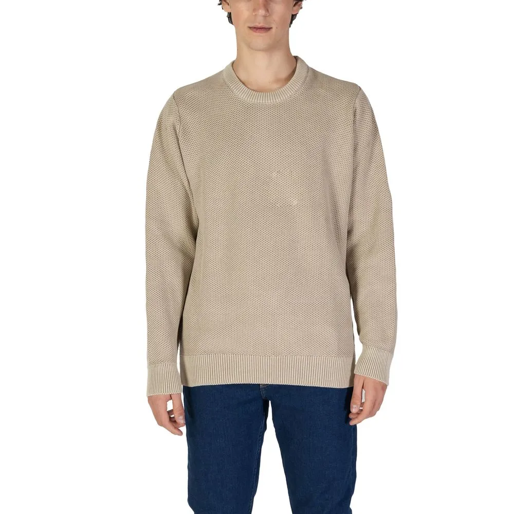 Gas Men's Beige Cotton Sweater