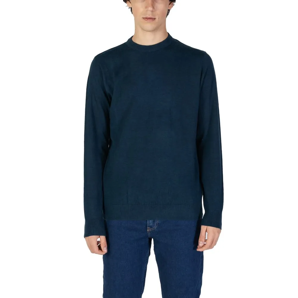 Gas Men's Blue Acrylic Sweater