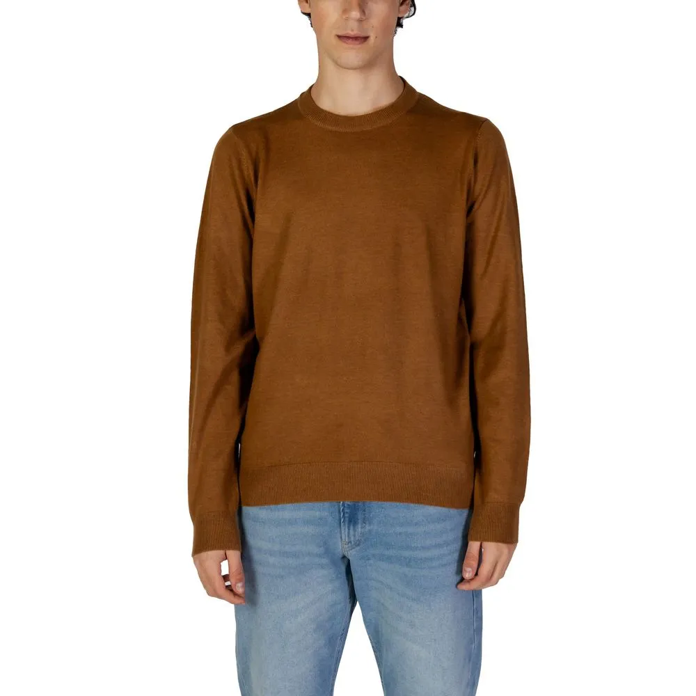 Gas Men's Brown Acrylic Sweater