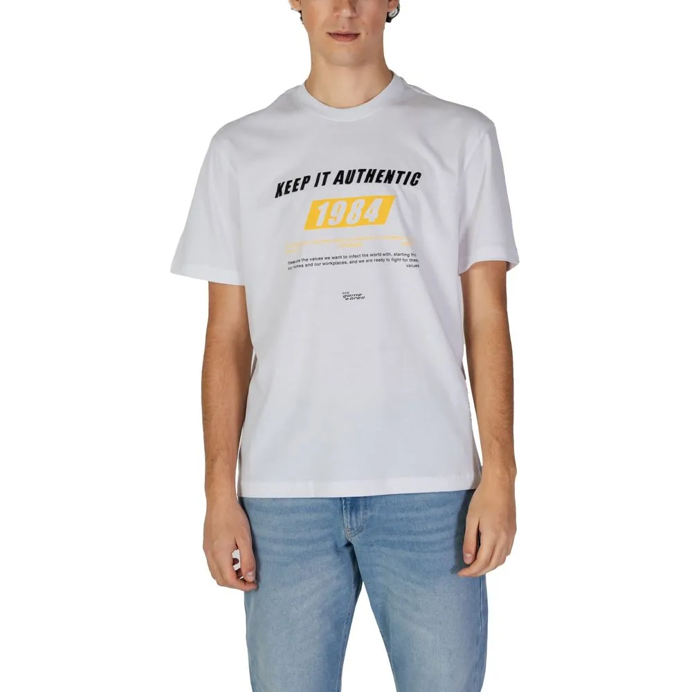 Gas Men's White Cotton T-Shirt