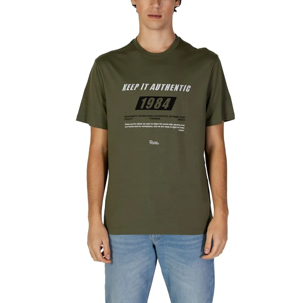 Gas Men's Green Cotton T-Shirt