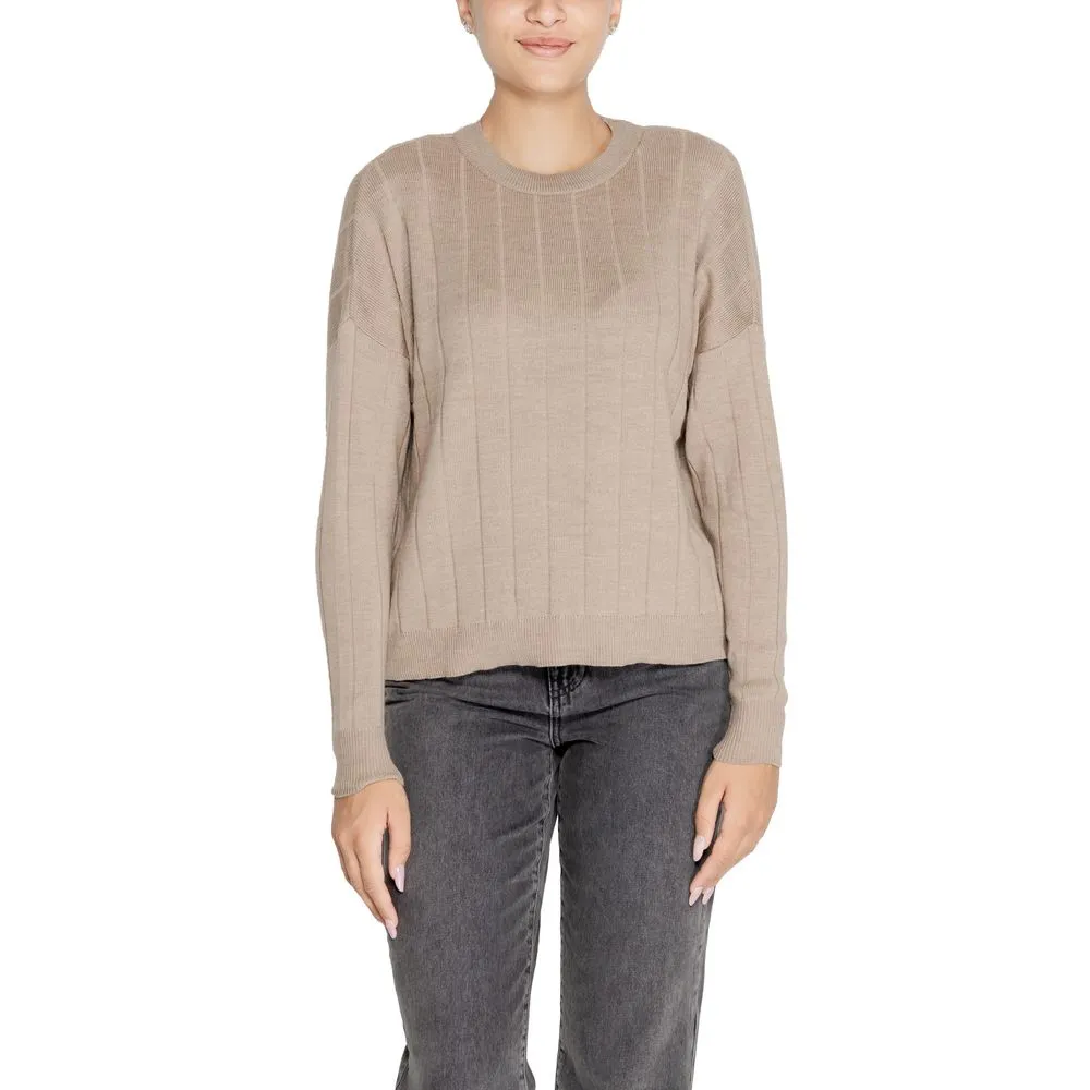Only Women's Beige Acrylic Sweater
