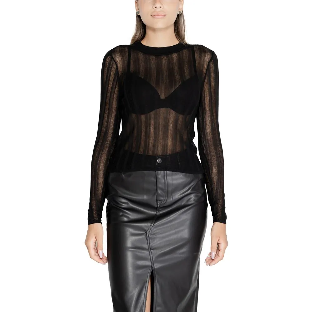 Vila Clothes Women's Black Viscose Tops & T-Shirt