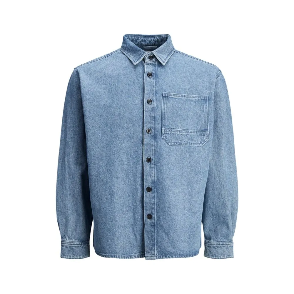 Jack Jones Men's Light Blue Cotton Shirt