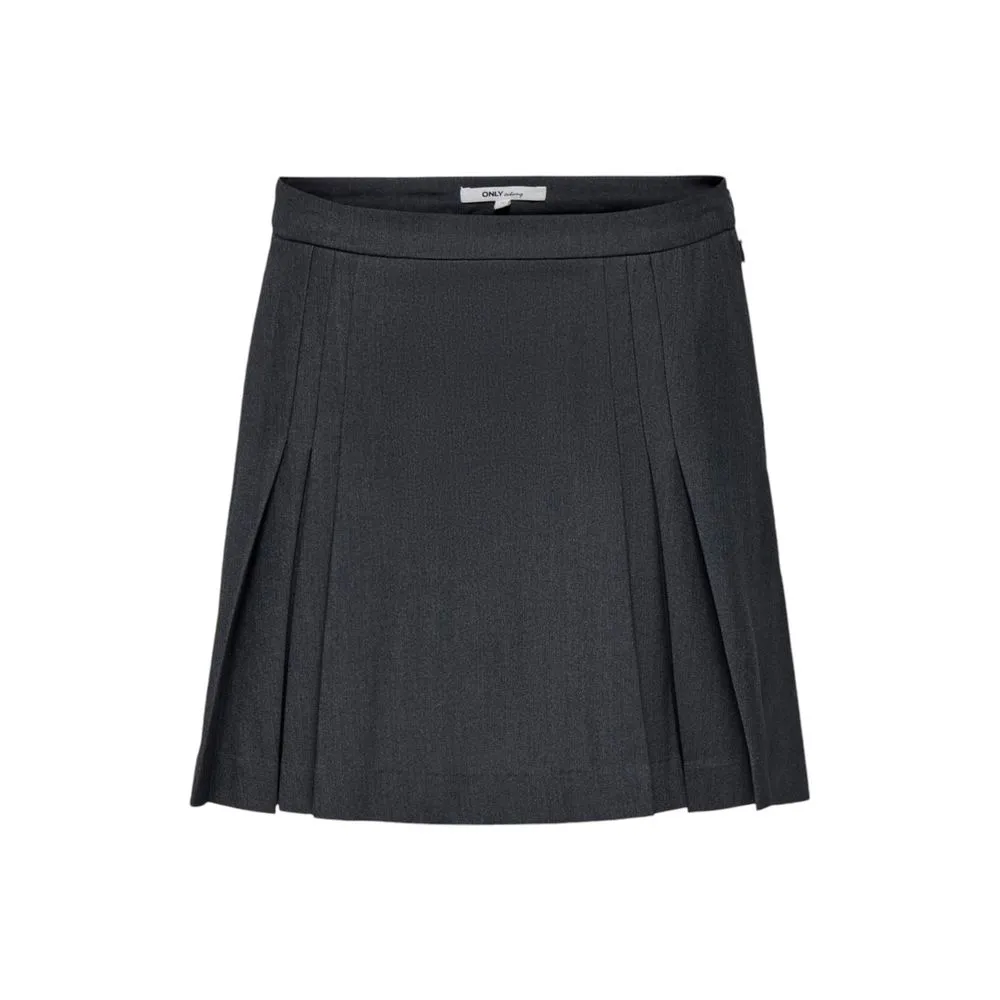 Only Women's Gray Polyester Skirt