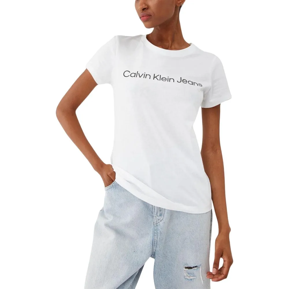Calvin Klein Jeans Women's White Cotton Tops & T-Shirt