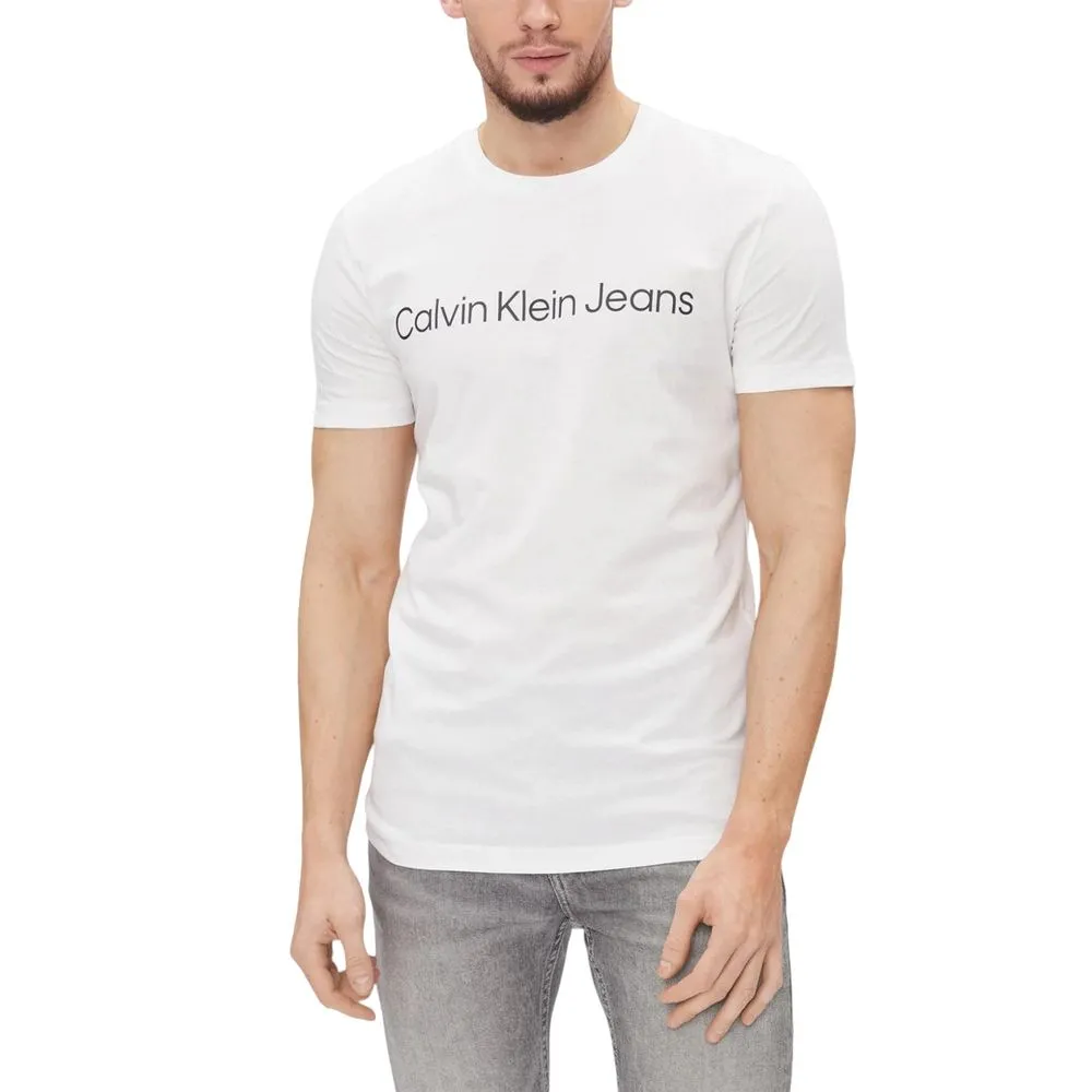 Calvin Klein Jeans Men's White Cotton T-Shirt