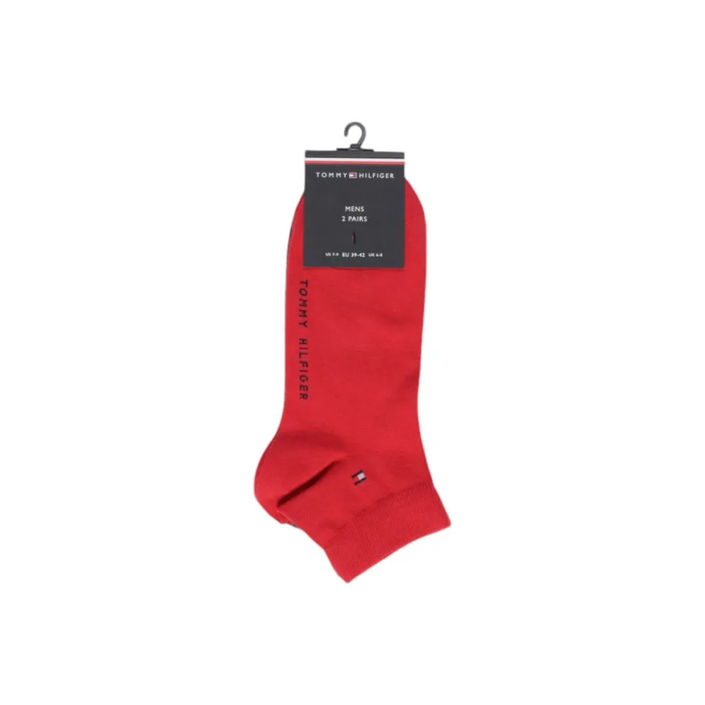 Tommy Hilfiger Men's Red Cotton Sock