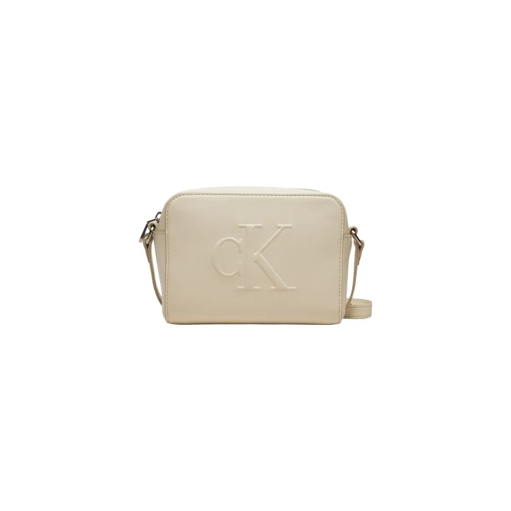 Calvin Klein Jeans Women's Cream Synthetic Leather Handbag