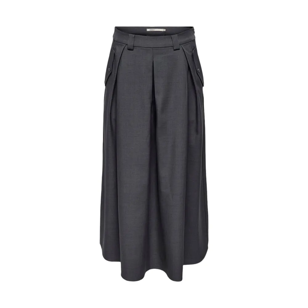 Only Women's Gray Polyester Skirt