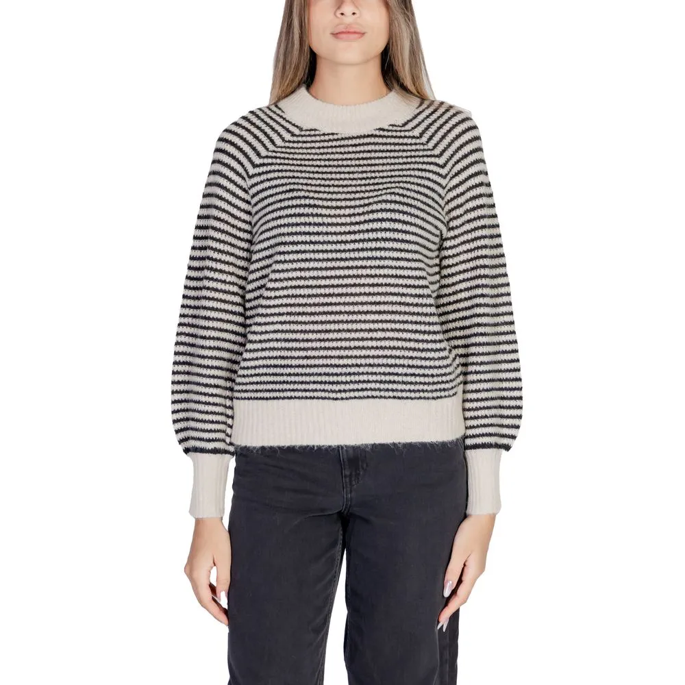 Vila Clothes Women's Gold Recycled Polyester Sweater