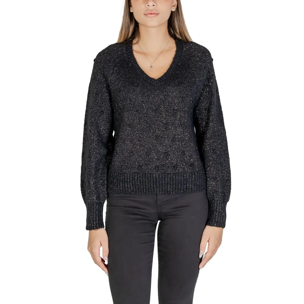 Vila Clothes Women's Black Polyester Sweater
