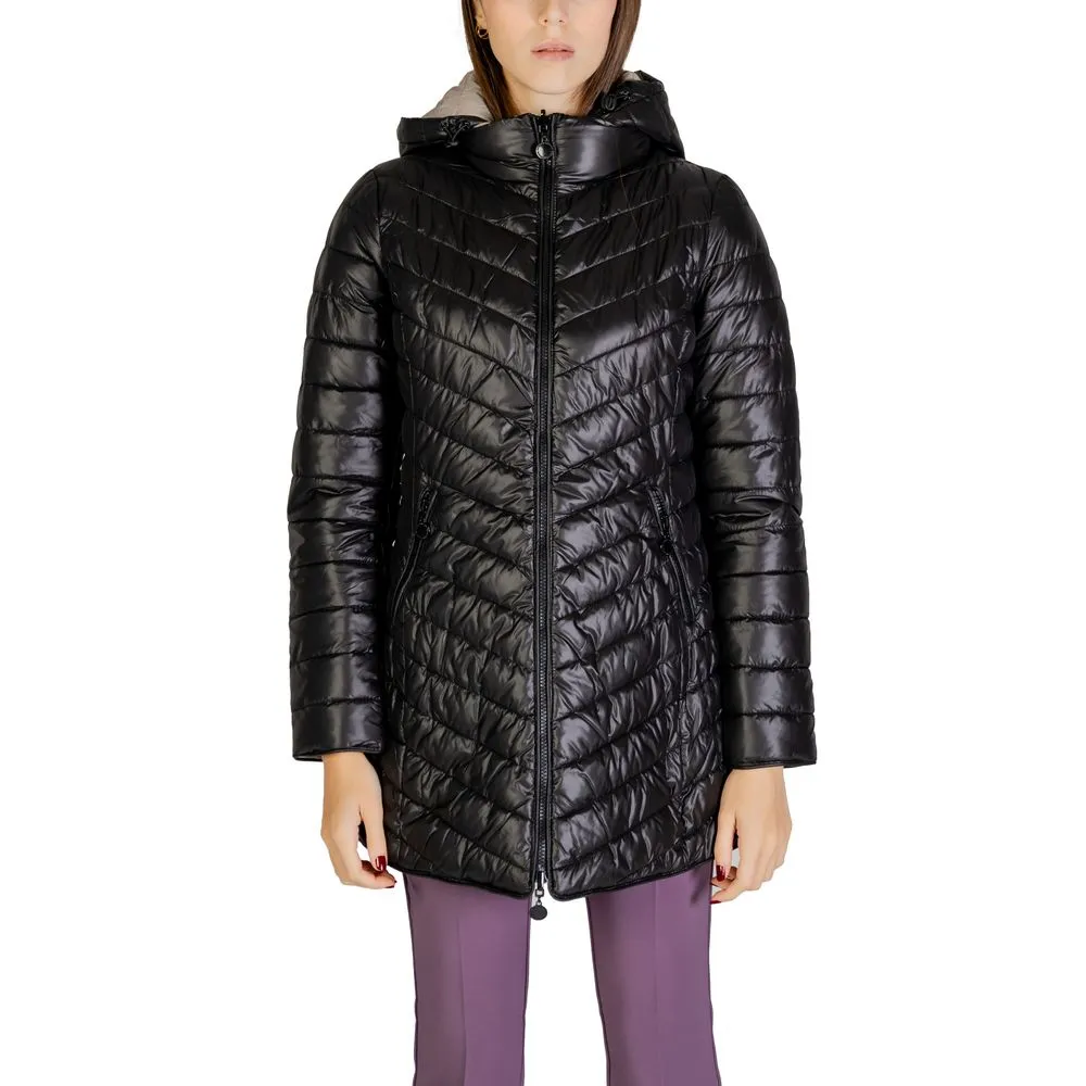 Sandro Ferrone Women's Black Polyester Jackets & Coat