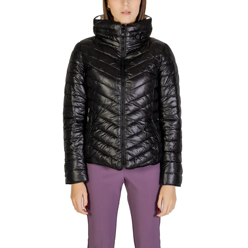 Sandro Ferrone Women's Black Polyester Jackets & Coat