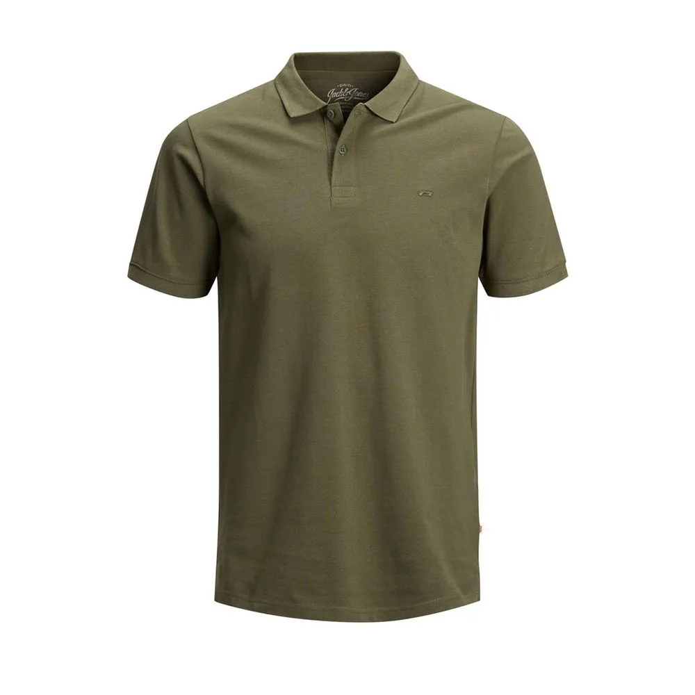Jack Jones Men's Green Cotton Polo Shirt