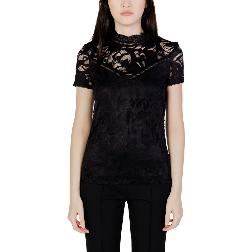 Vila Clothes Women's Black Polyamide Tops & T-Shirt
