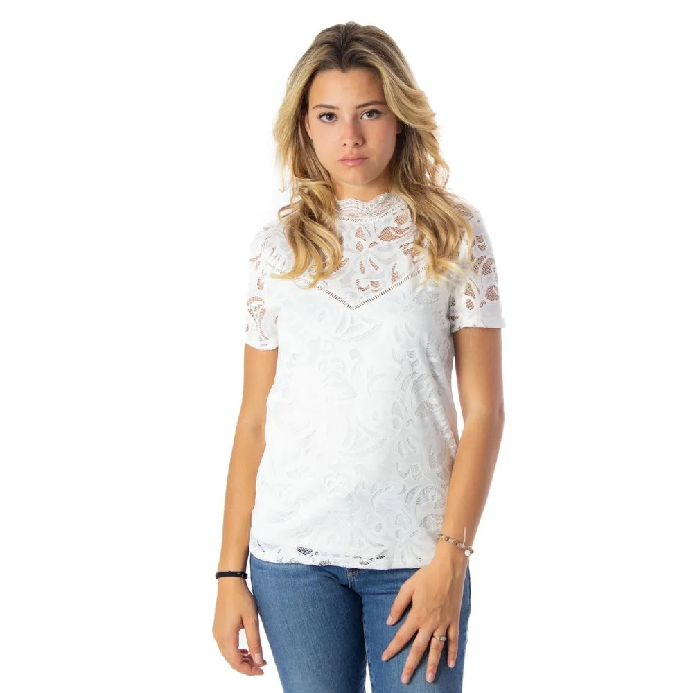 Vila Clothes Women's Cream Polyamide Tops & T-Shirt