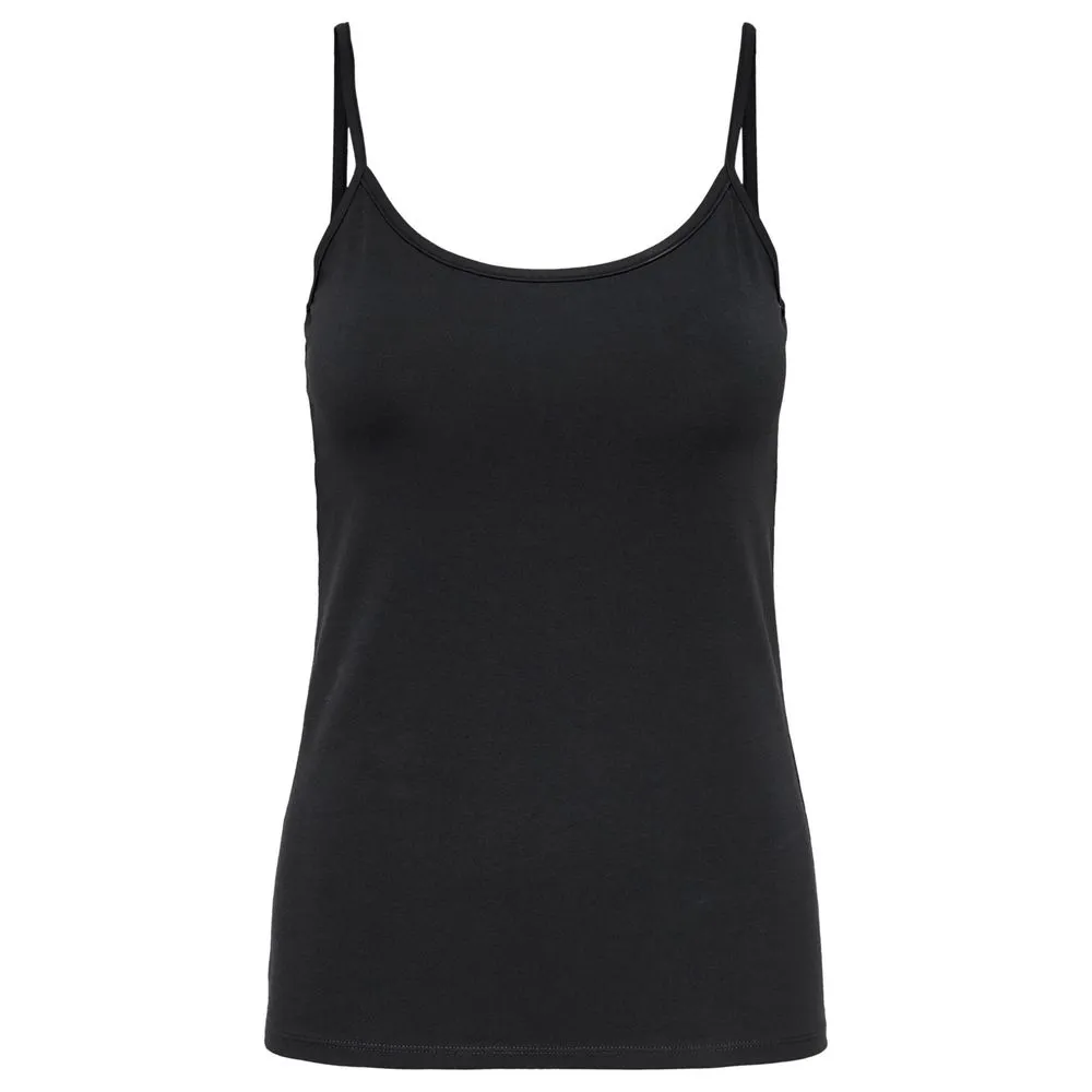 Only Women's Black Cotton Tops & T-Shirt