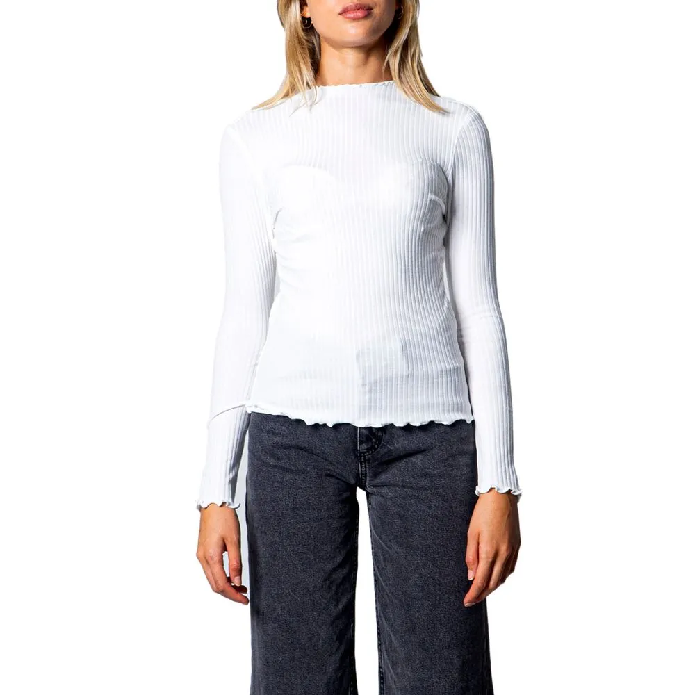 Only Women's White Polyester Sweater