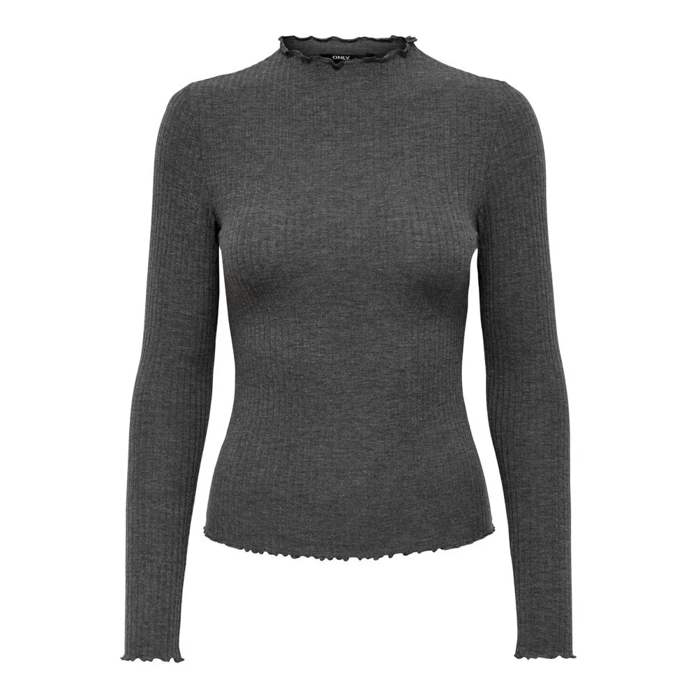 Only Women's Gray Polyester Sweater