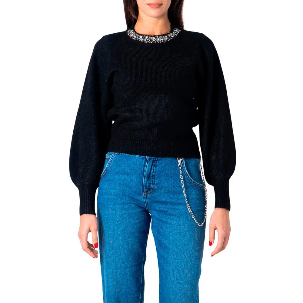 Only Women's Black Polyester Sweater