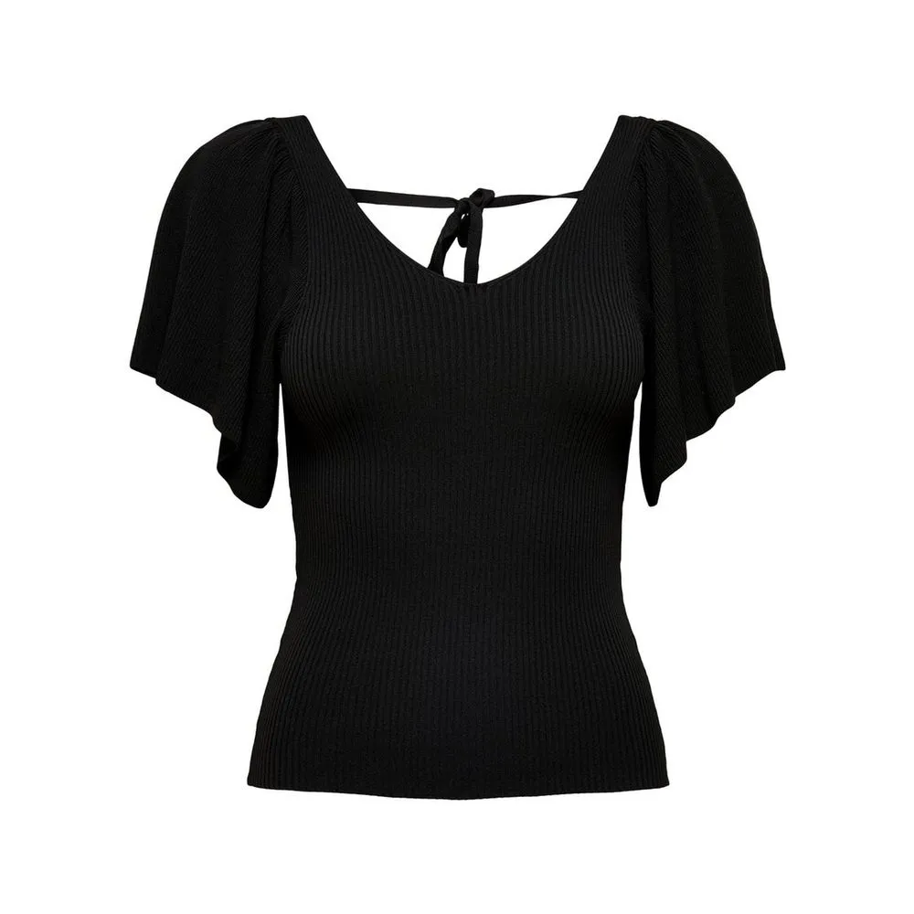 Only Women's Black Polyamide Tops & T-Shirt