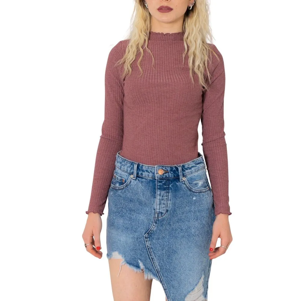 Only Women's Bordeaux Viscose Tops & T-Shirt