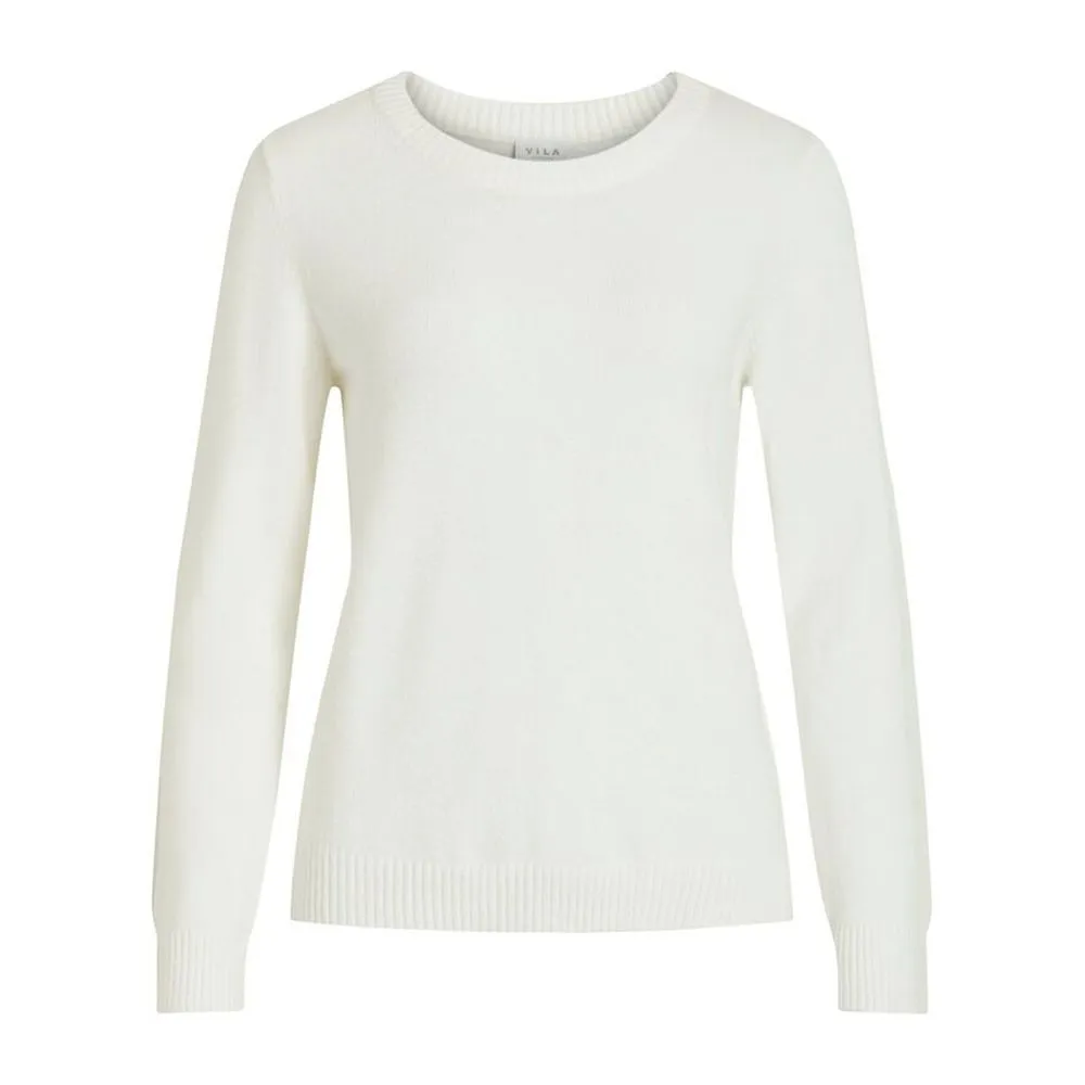 Vila Clothes Women's White Viscose Sweater