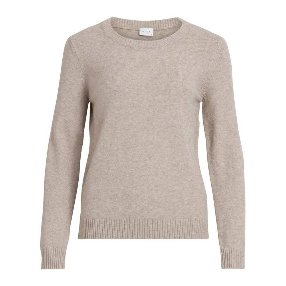 Vila Clothes Women's Beige Viscose Sweater