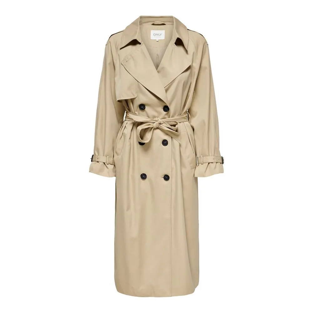 Only Women's Beige Polyester Jackets & Coat