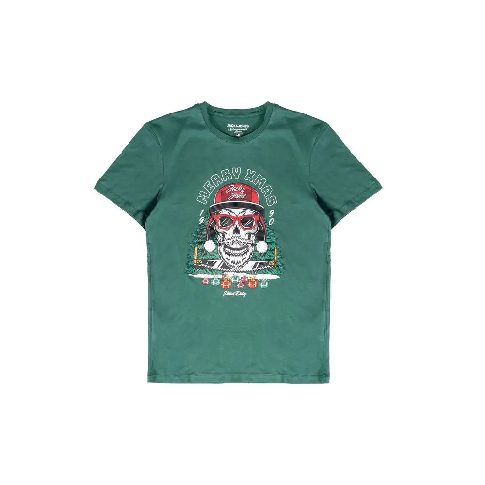 Jack Jones Men's Green Cotton T-Shirt