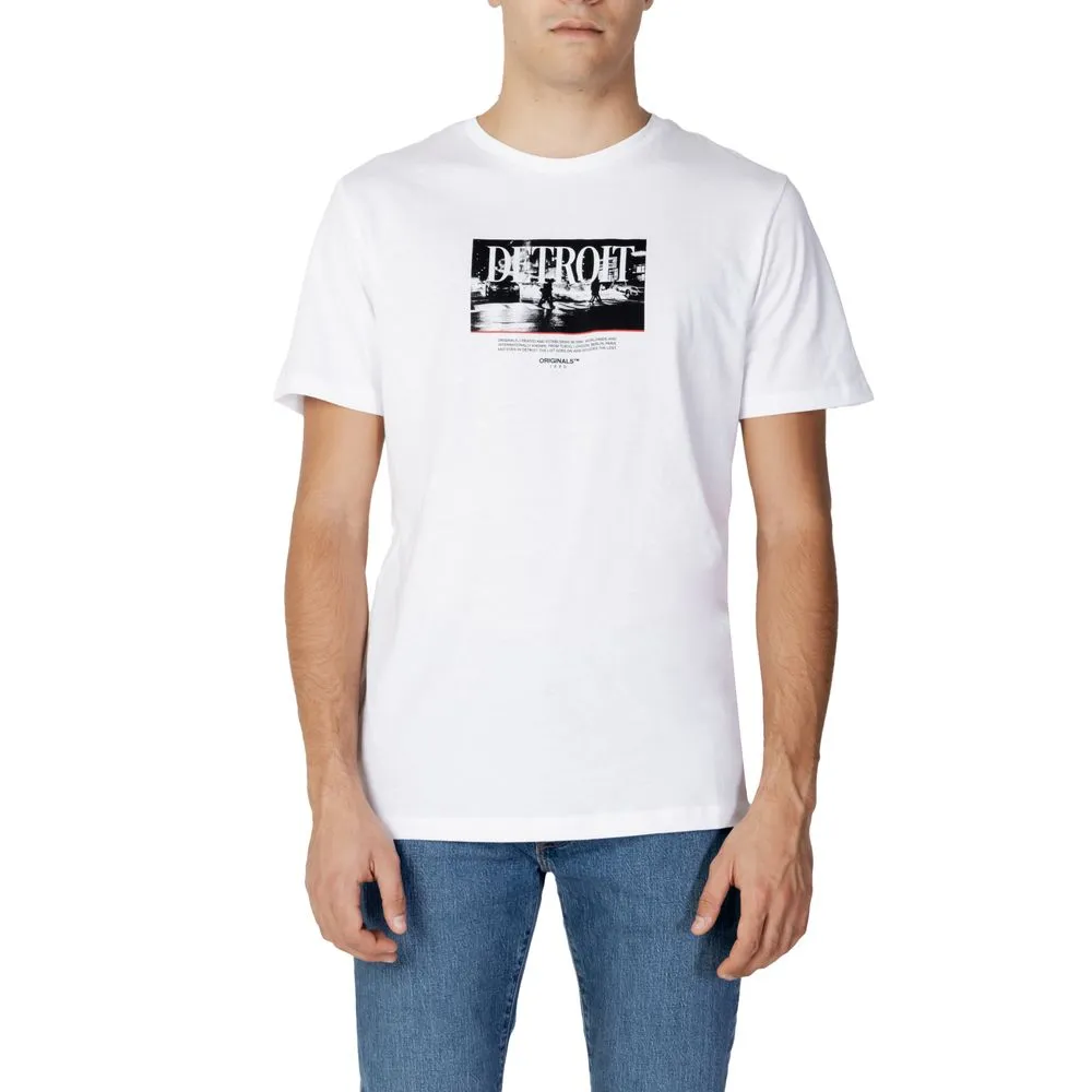 Jack Jones Men's White Cotton T-Shirt