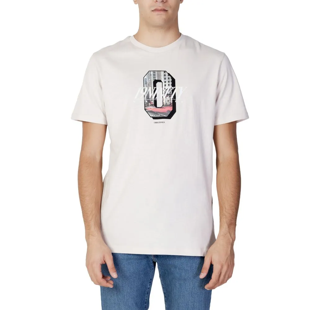 Jack Jones Men's Beige Cotton T-Shirt
