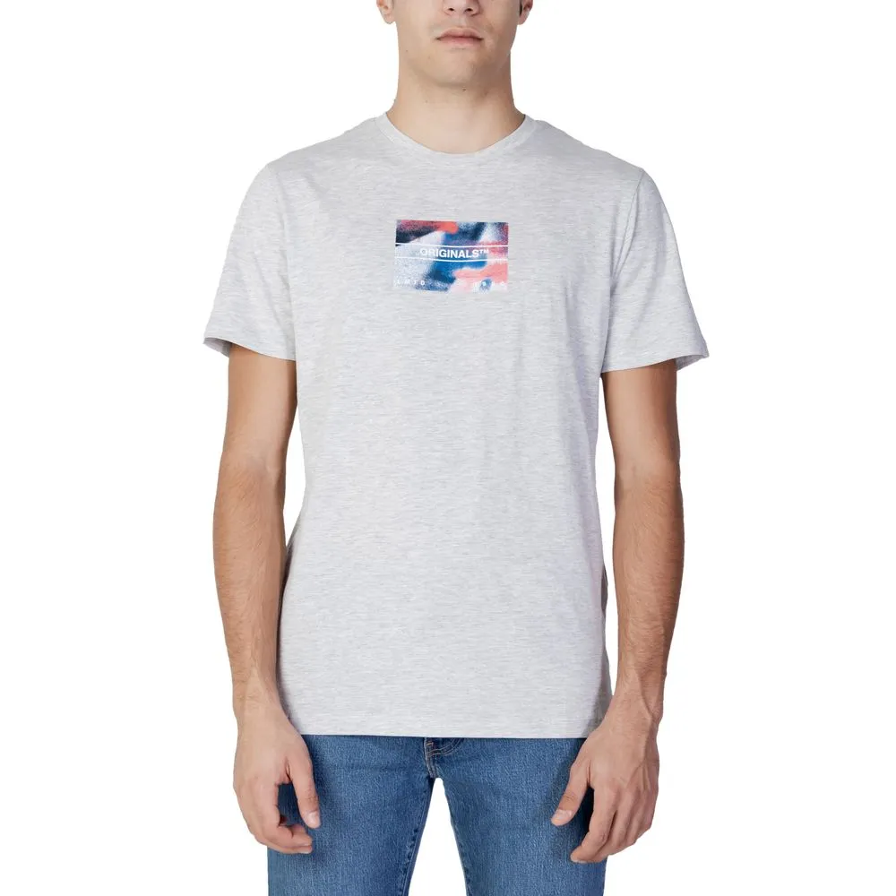 Jack Jones Men's Gray Cotton T-Shirt