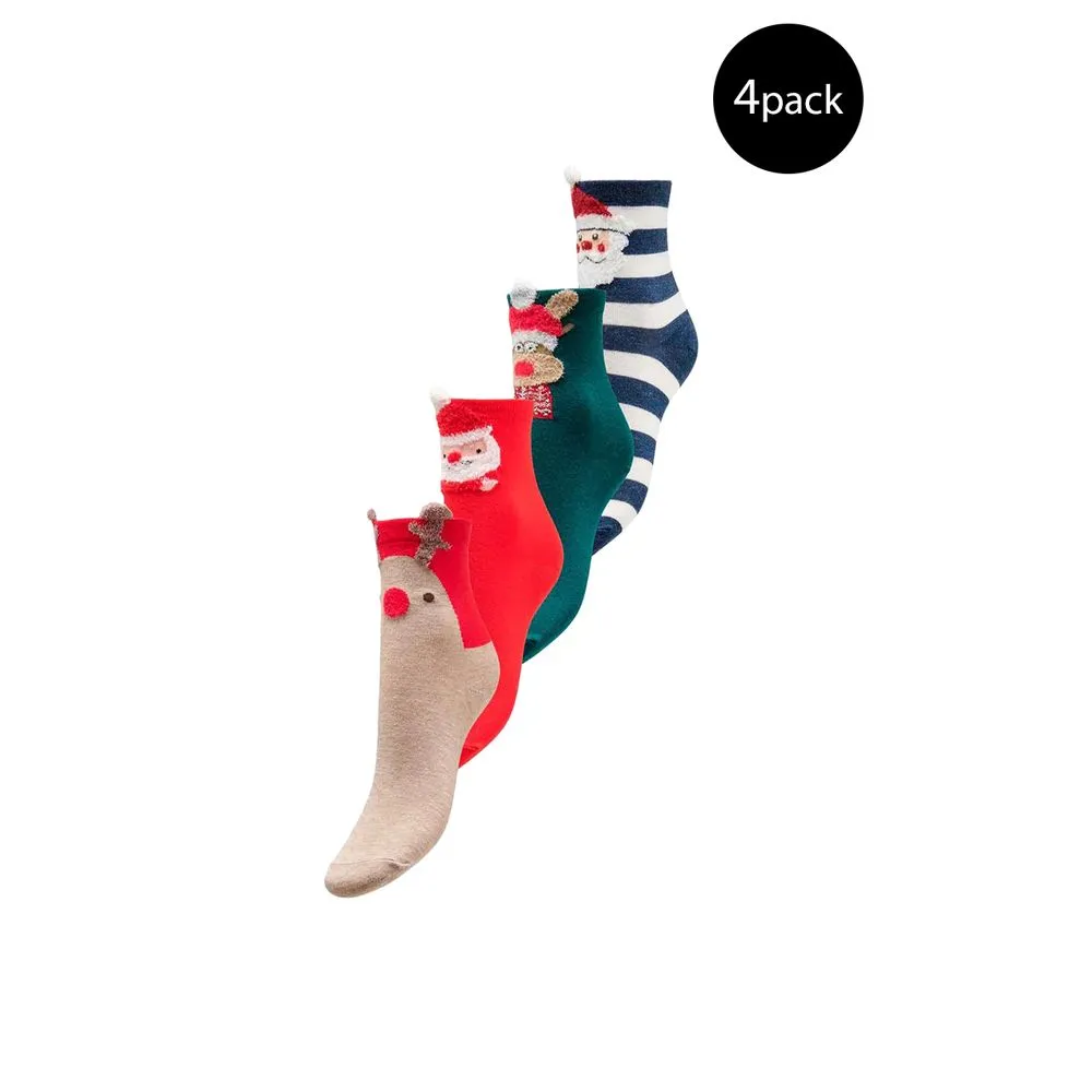 Only Women's Red Cotton Tights & Sock