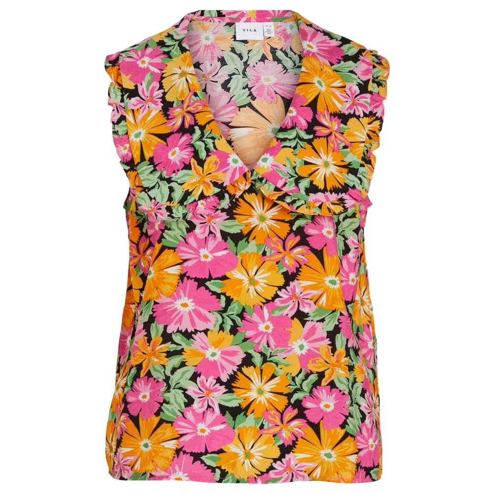 Vila Clothes Women's Pink Polyester Tops & T-Shirt