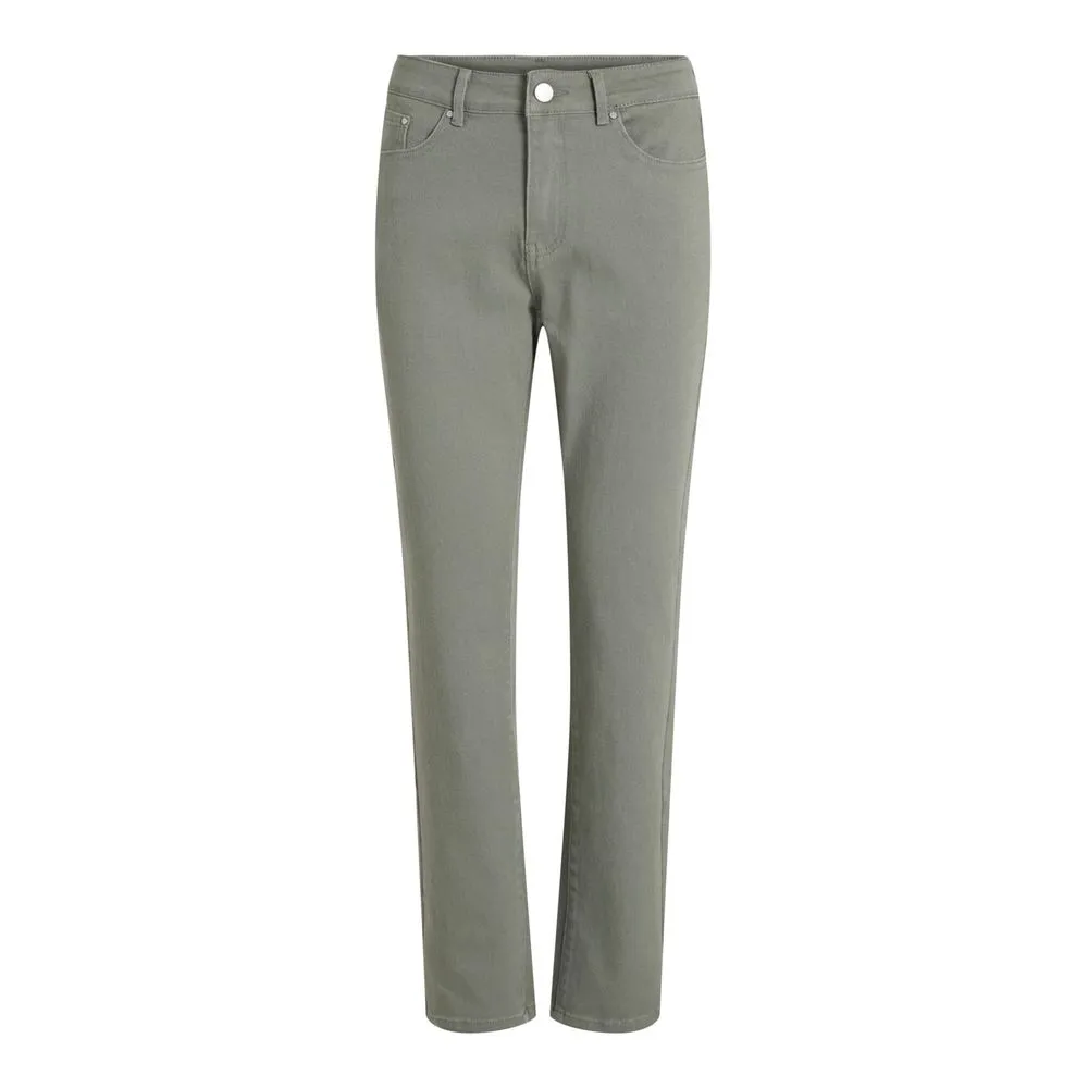 Vila Clothes Women's Green Cotton Jeans & Pant