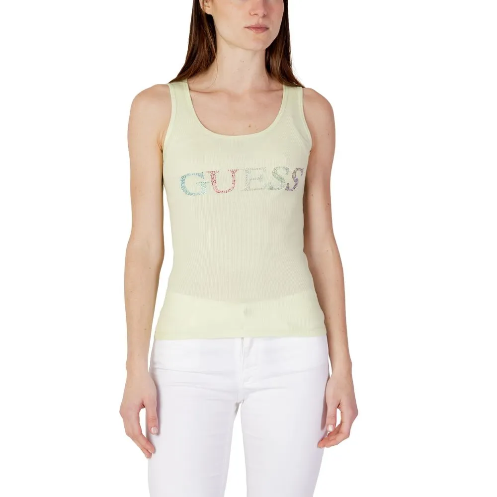 Guess Women's Green Cotton Tops & T-Shirt