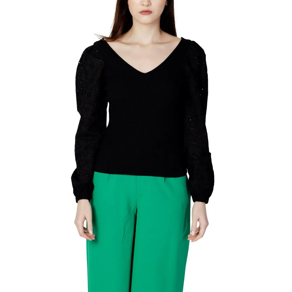 Only Women's Black Cotton Tops & T-Shirt