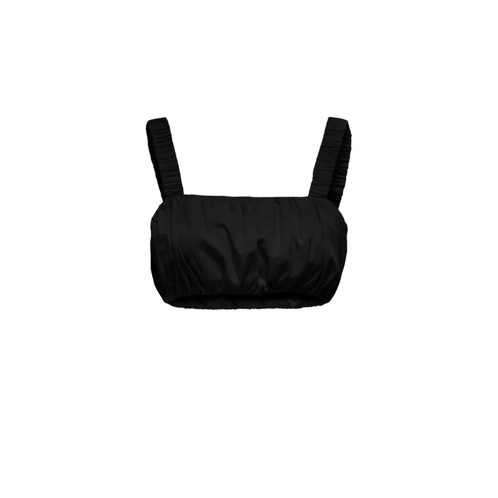 Only Women's Black Cotton Tops & T-Shirt