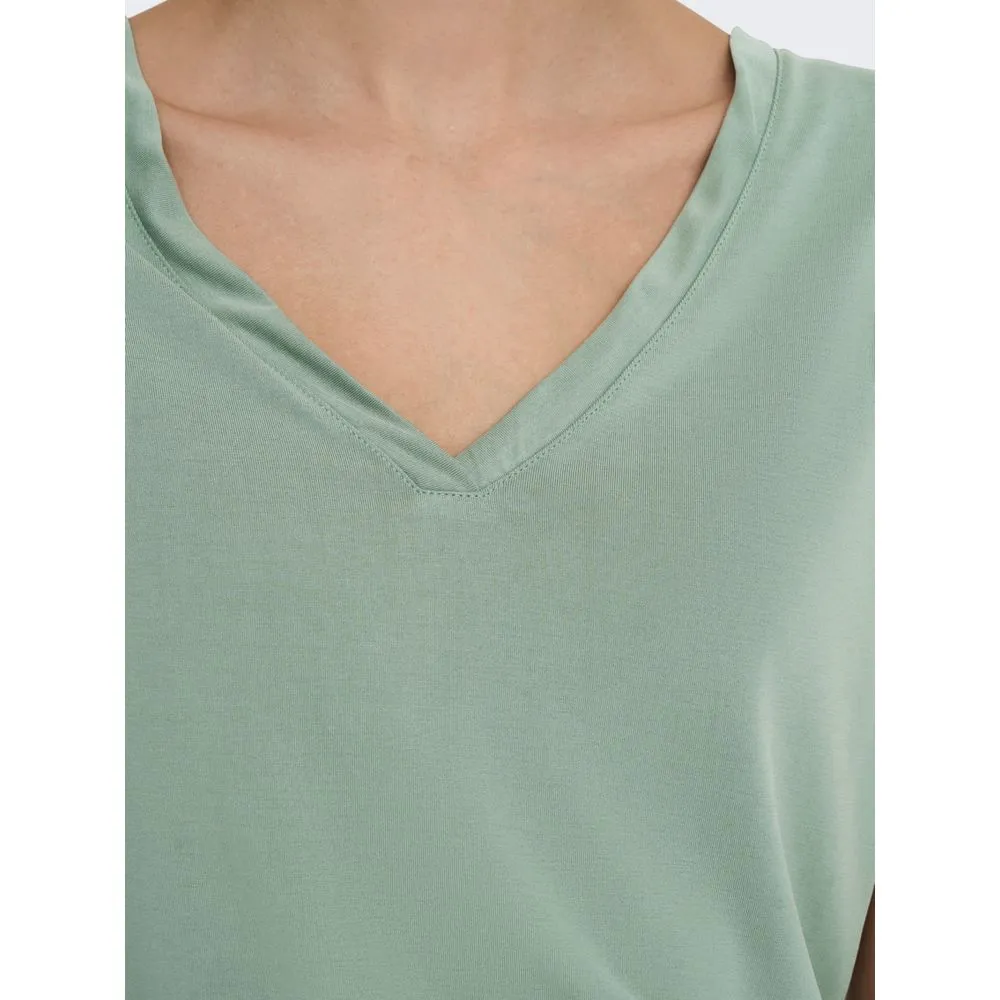 Only Women's Green Tencel Tops & T-Shirt