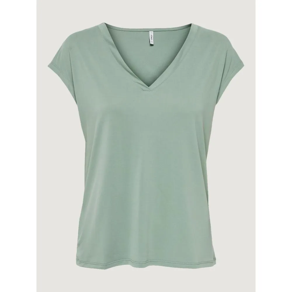 Only Women's Green Tencel Tops & T-Shirt