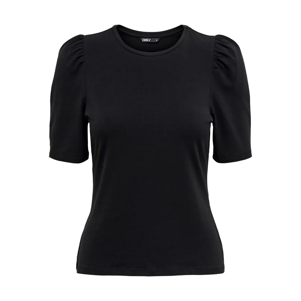 Only Women's Black Cotton Tops & T-Shirt