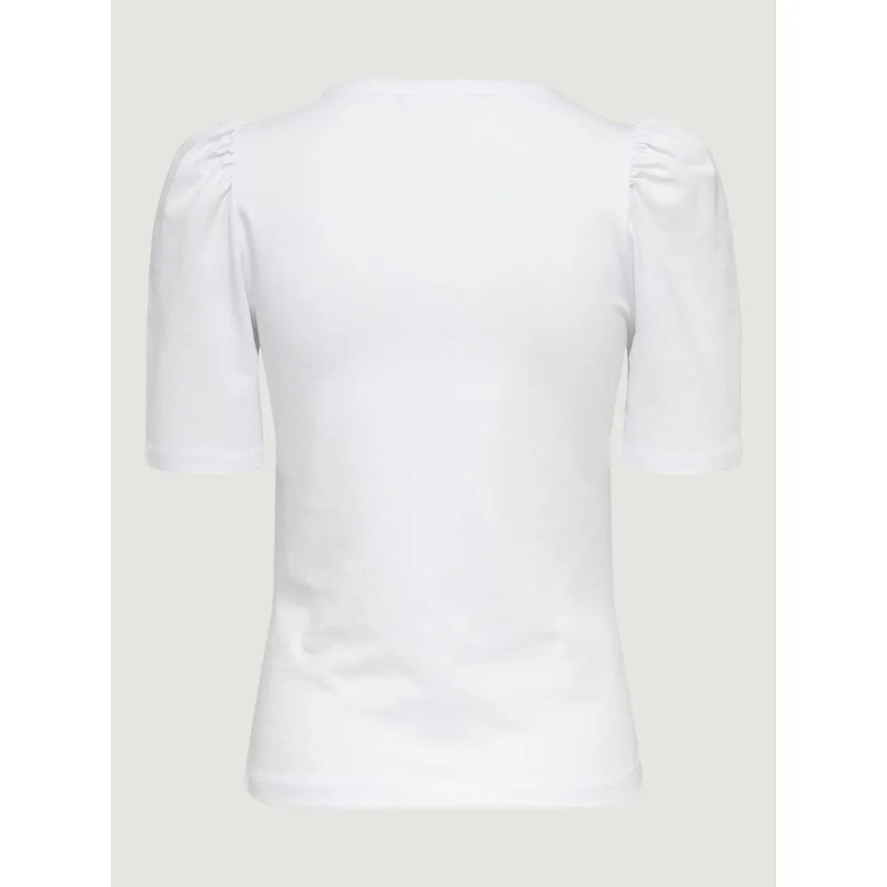 Only Women's White Cotton Tops & T-Shirt