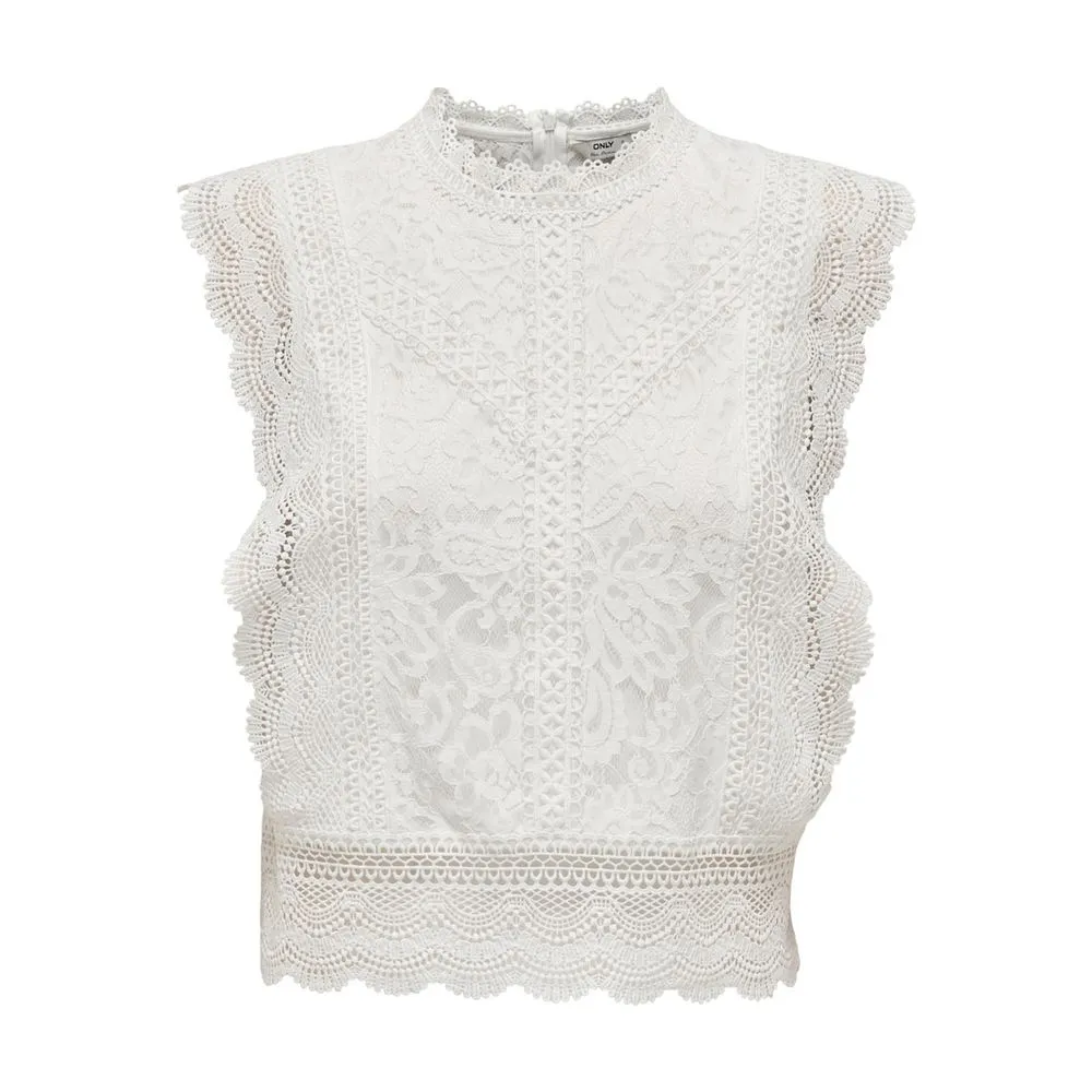 Only Women's White Nylon Tops & T-Shirt