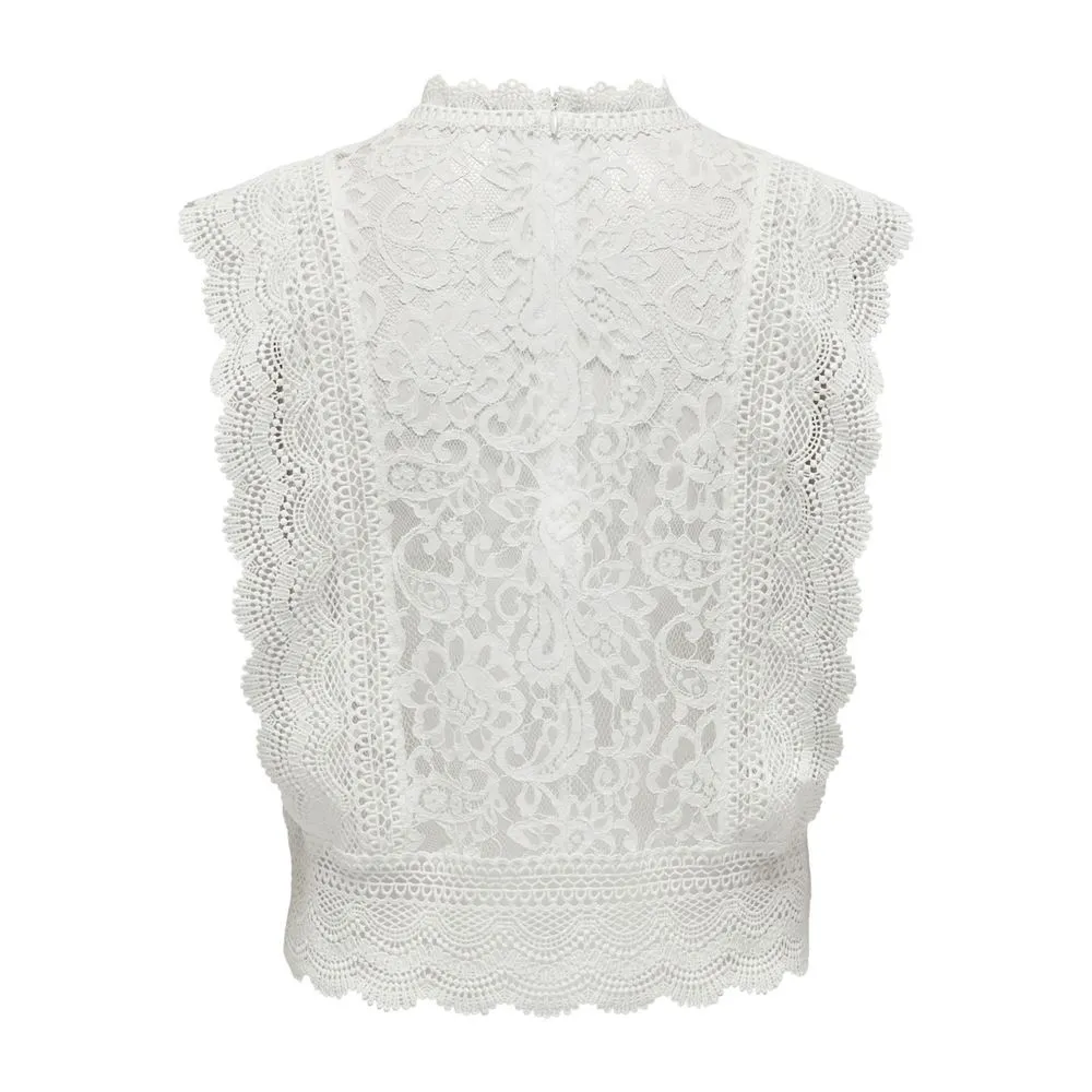 Only Women's White Nylon Tops & T-Shirt