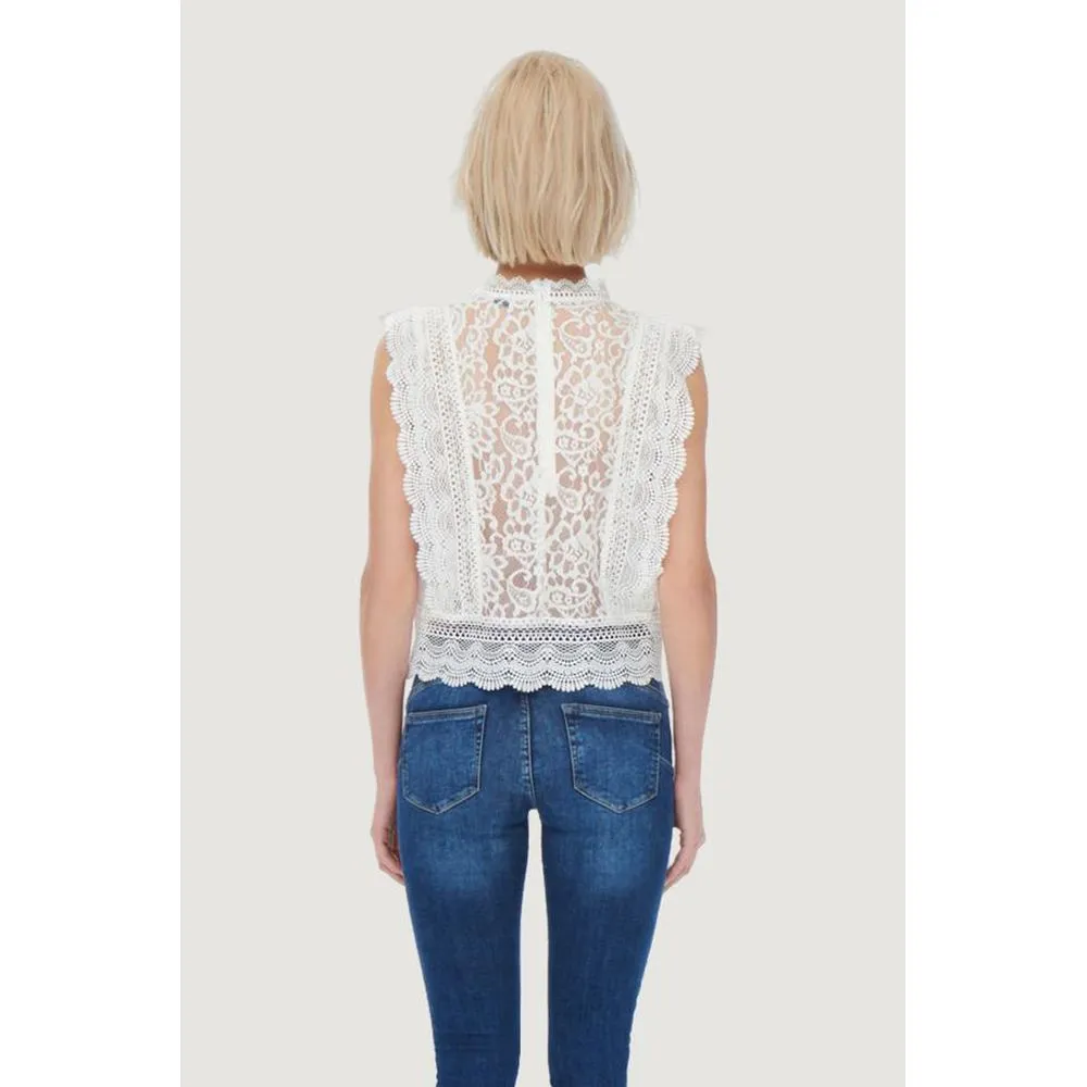 Only Women's White Nylon Tops & T-Shirt