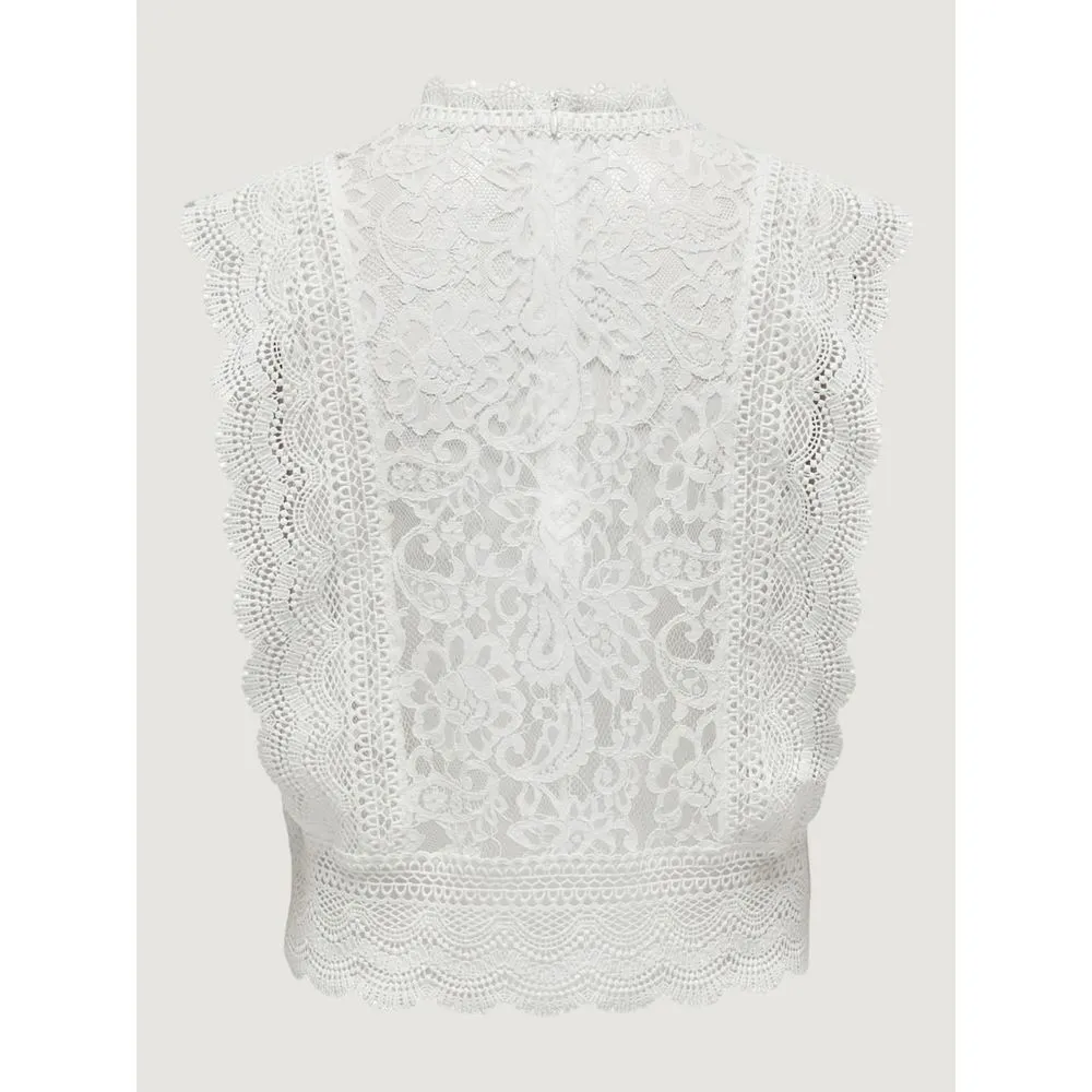 Only Women's White Nylon Tops & T-Shirt