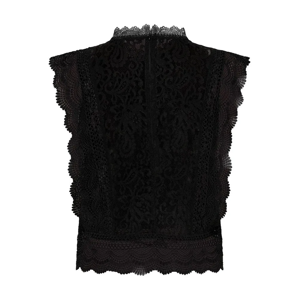 Only Women's Black Nylon Tops & T-Shirt