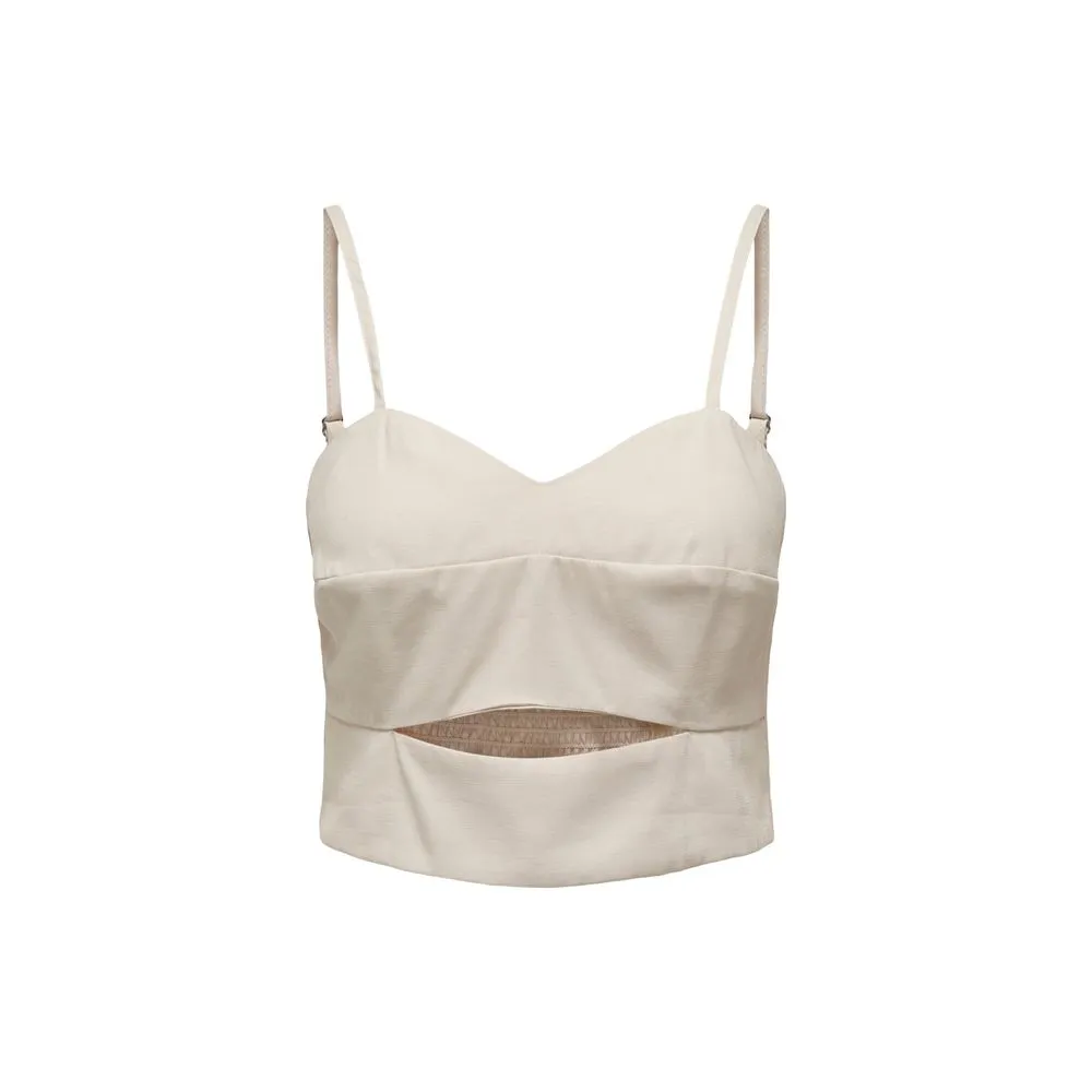 Only Women's Beige Polyester Tops & T-Shirt